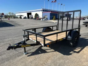 condition: new manufacturer: big tex axle: single rear door/gate: ramp gate side door/gate: none gvwr: 2995 empty weight: 739 load capacity: 2256 model: 30sa 08r1a 4pbk color: black