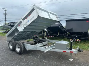 bwise 7 x 12 low profile dump trailer – galvanized