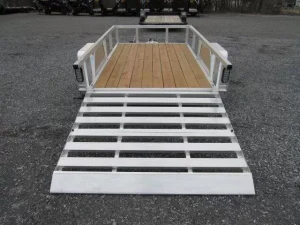 sport haven 5×8 aluminum utility trailer – bi fold ramp gate