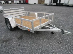 sport haven 5×8 aluminum utility trailer – bi fold ramp gate